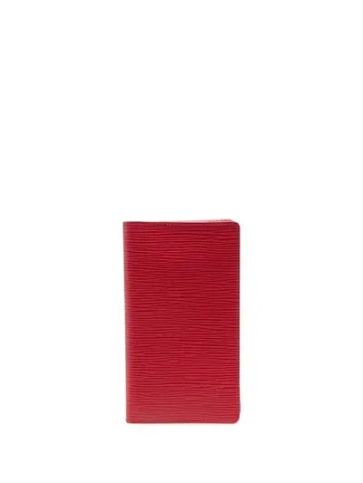 Pre-owned Louis Vuitton  Vertical Bi-fold Wallet In Red