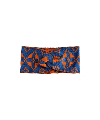 Mabli Women's Blue / Yellow / Orange Eryri Headband - Denim / Pumpkin In Blue/yellow/orange