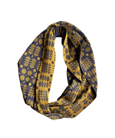 Mabli Women's Gold / Blue / Brown Carthen Mawr Loop Scarf - Ink / Sienna In Gold/blue/brown