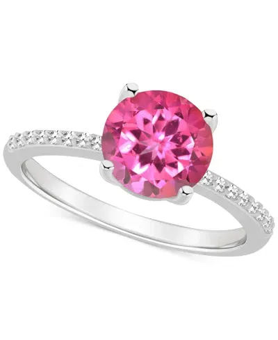 Macy's Mystic Topaz (2-3/8 Ct. T.w.) & Diamond (1/10 Ct. T.w.) Solitaire Ring In Sterling Silver (also In P In Pink Topaz