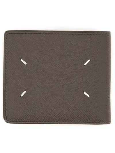 Maison Margiela Bi-fold Four Stitches Wallet In Elephant