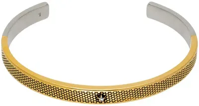 Maison Margiela Gold & Silver Star Cuff Bracelet In 961c Palladio Burrat