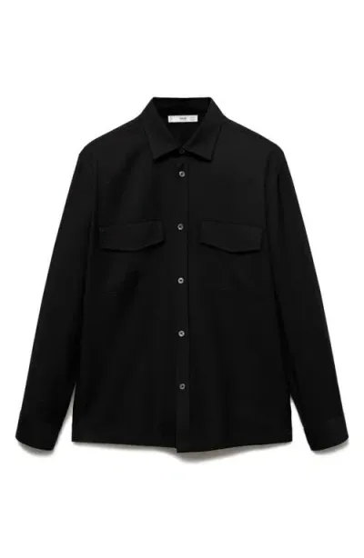 Mango Overshirt In Black