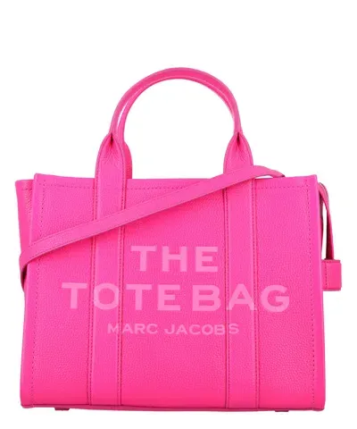 Marc Jacobs The Leather Medium Tote Bag In Hot Pink