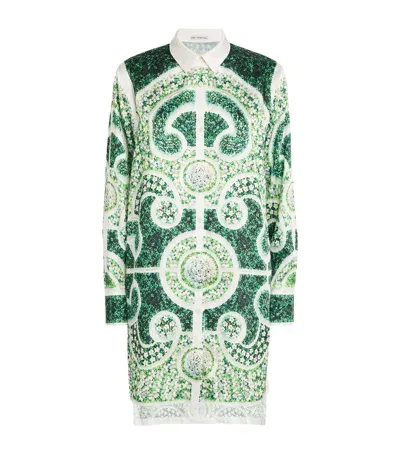 Mary Katrantzou Green Topiary Shirt Midi Dress