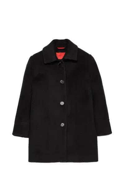 Max&amp;co. Kids' Single-breasted Coat In Black