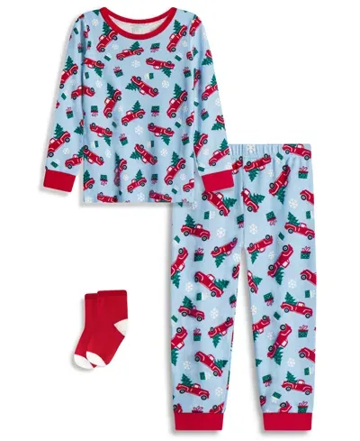 Max & Olivia Baby And Toddler Boys Snug Fit 3-piece Pajama Set In Blue