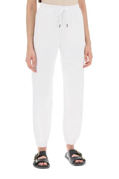 Max Mara Drawstring Straight Leg Joggers In Bianco (white)