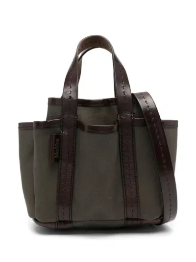 Max Mara Green Hnadbag In Black