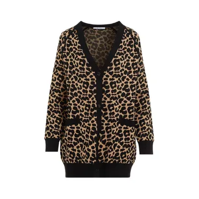 Max Mara Leopard Print Cardigan In Brown