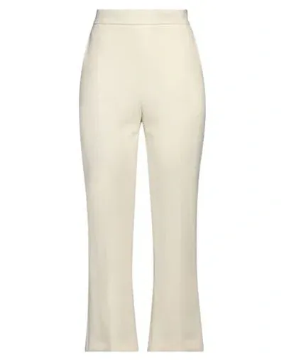 Max Mara Woman Pants Cream Size 10 Virgin Wool, Elastane In White