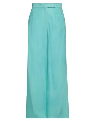 Max Mara Woman Pants Turquoise Size 10 Silk In Blue