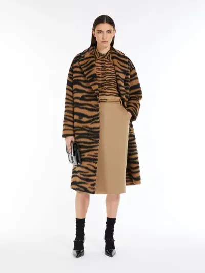 Max Mara Wool Pencil Skirt In Brown