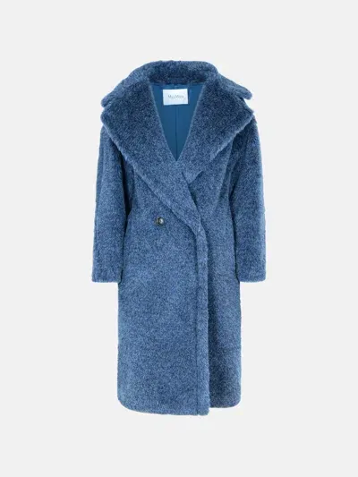 Max Mara 'zebra' Blue Alpaca Blend Coat