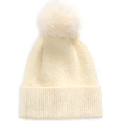 Melrose And Market Eyelash Pom Beanie In Neutral