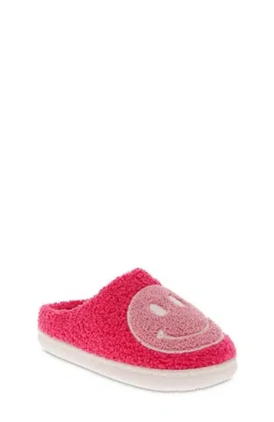 Mia Kids' Little Cozi Slipper In Fuschia/blush Happy Face