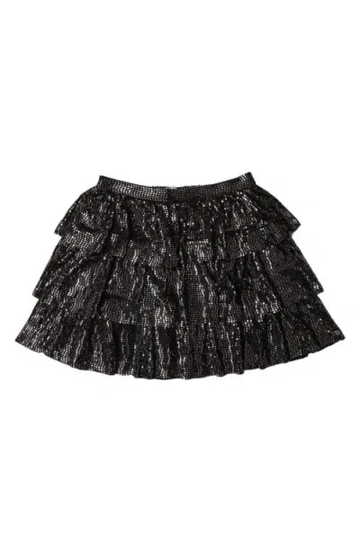 Mia New York Kids' Metallic Tiered Skirt In Black