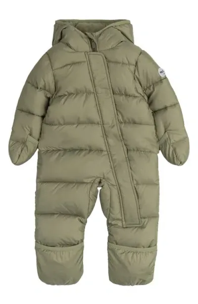 Miles The Label Babies'  Hooded Quilted Bunting In Green Olive