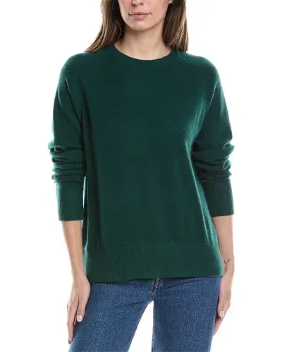 Minnie Rose Raglan Cashmere Sweater In Green