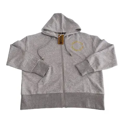 Miracles Manifester Women's  Embroidered Zip Hoodie - Light Grey