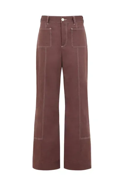 Mirla Beane Women's Brown Patch Pocket Trouser Maroon