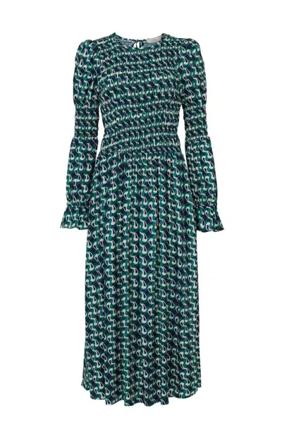 Mirla Beane Women's Green / Blue Alexia Swirl Print Dress In Green/blue