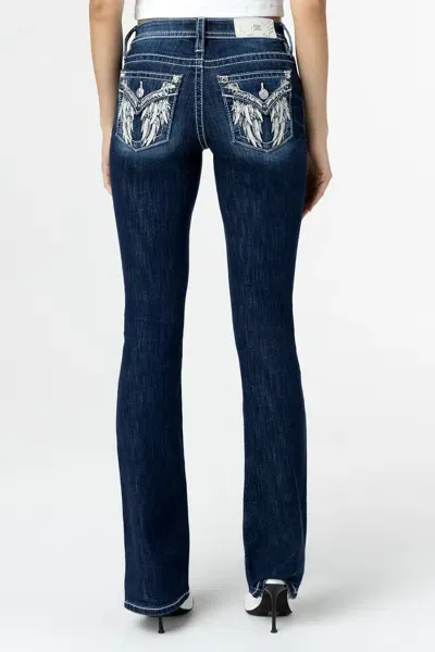 Miss Me Ange Blanc Bootcut Jeans In Dark Wash