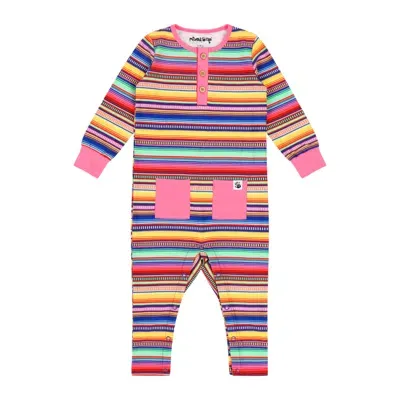 Mixed Up Clothing Babies' Infant Long Sleeve Button Front Romper In Multicolor