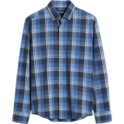 Mizzen + Main Mizzen+main City Plaid Stretch Flannel Button-down Shirt In Denim Blue William Plaid