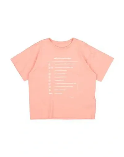 Mm6 Maison Margiela Babies'  Toddler T-shirt Salmon Pink Size 6 Cotton