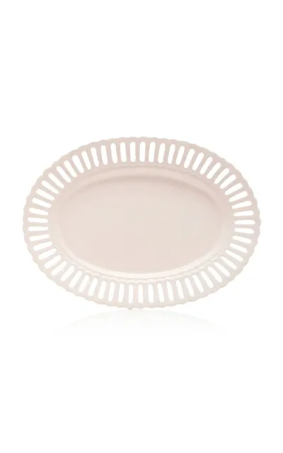 Moda Domus Balconata Creamware Serving Tray In Pink