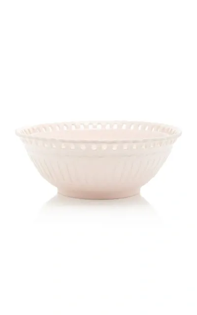 Moda Domus Large Balconata Creamware Salad Bowl In Pink