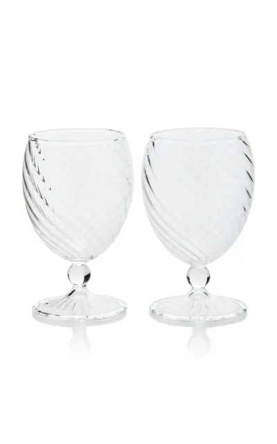 Moda Domus Nucleo Set-of-two Wine Glasses In Clear