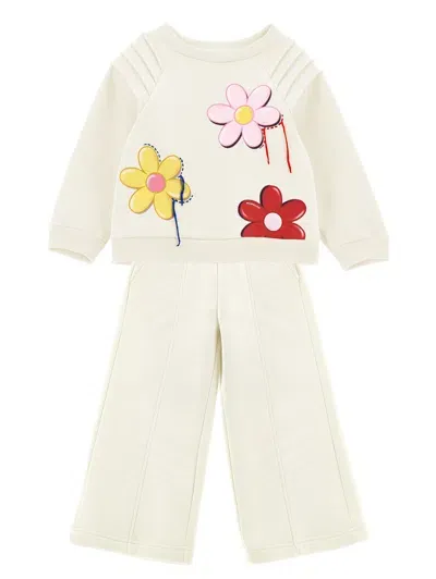 Monnalisa Kids'   Daisy Fleece Set In Cream