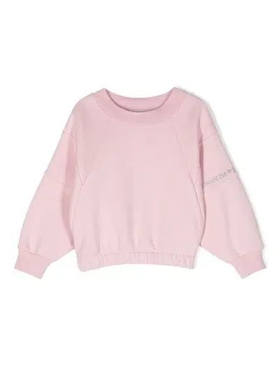 Monnalisa Kids' Logo-print Cotton-blend Sweatshirt In Pink