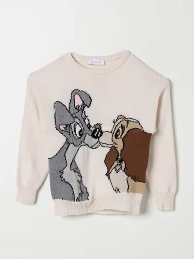 Monnalisa Kids' Lady And The Tramp Knit Sweater In Cream