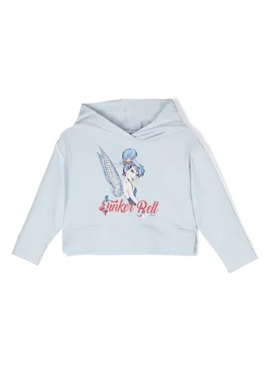 Monnalisa Kids' X Disney Crystal-embellished Hoodie In Blue