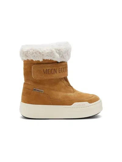 Moon Boot Babies' Faux-shearling Suede Boots In Brown