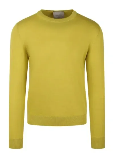 Moreno Martinelli Cotton Crewneck Sweater In Yellow