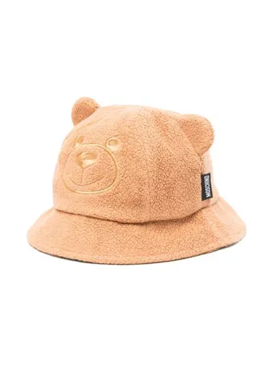 Moschino Babies' Leo Teddy Bucket Hat In Brown