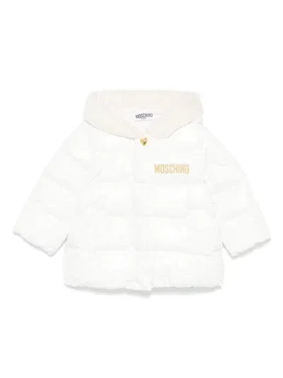 Moschino Babies' Logo-embroidered Jacket In White