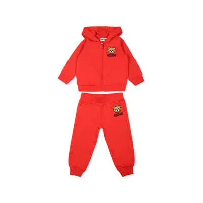 Moschino Red Suit For Babykids With Teddy Bear