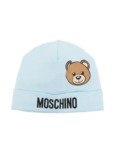 Moschino Babies' Teddy Bear-motif Beanie In Blue