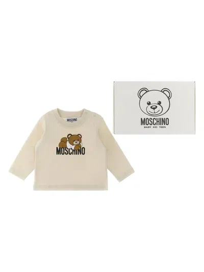 Moschino Babies' Teddy Bear Sweatshirt In Beige