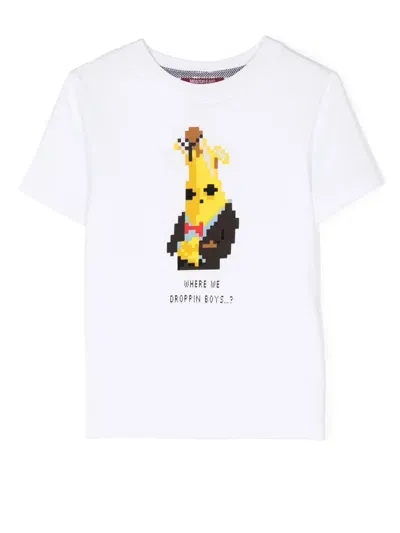 Mostly Heard Rarely Seen 8-bit Kids' Mini Where We Droppin T-shirt In White