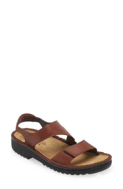 Naot Enid Sandal In Soft Chestnut Leather