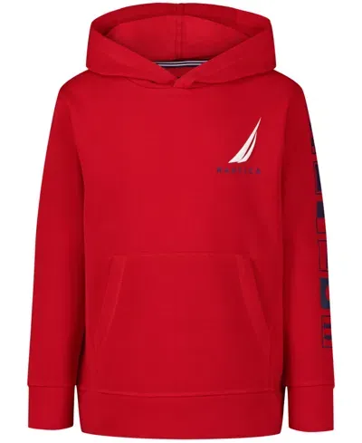 Nautica Kids' Big Boys Flag Pullover Hoodie In Tango Red