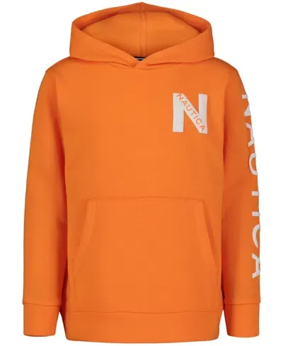 Nautica Kids' Big Boys Pullover Hoodie In Persimmon