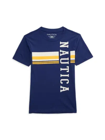 Nautica Kids' Boy's Logo Tee In Blue Depth