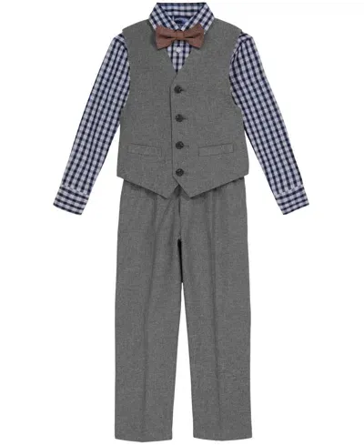 Nautica Kids' Toddler Boys Silverware Heather Poplin Vest Set In Light Grey